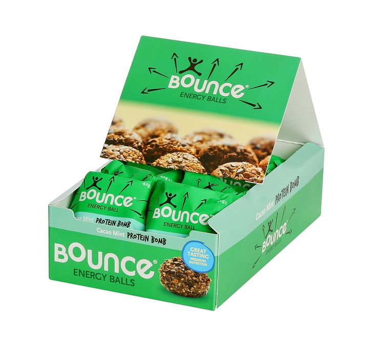 Bounce balls kakao mint borddisplay