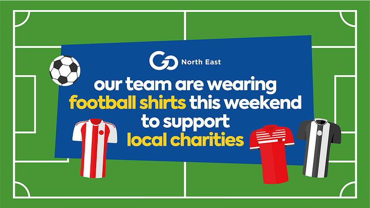 Go North East team members donning football shirts this weekend to mark the end of the season as they approach £10,000 raised for charity and other worthy causes