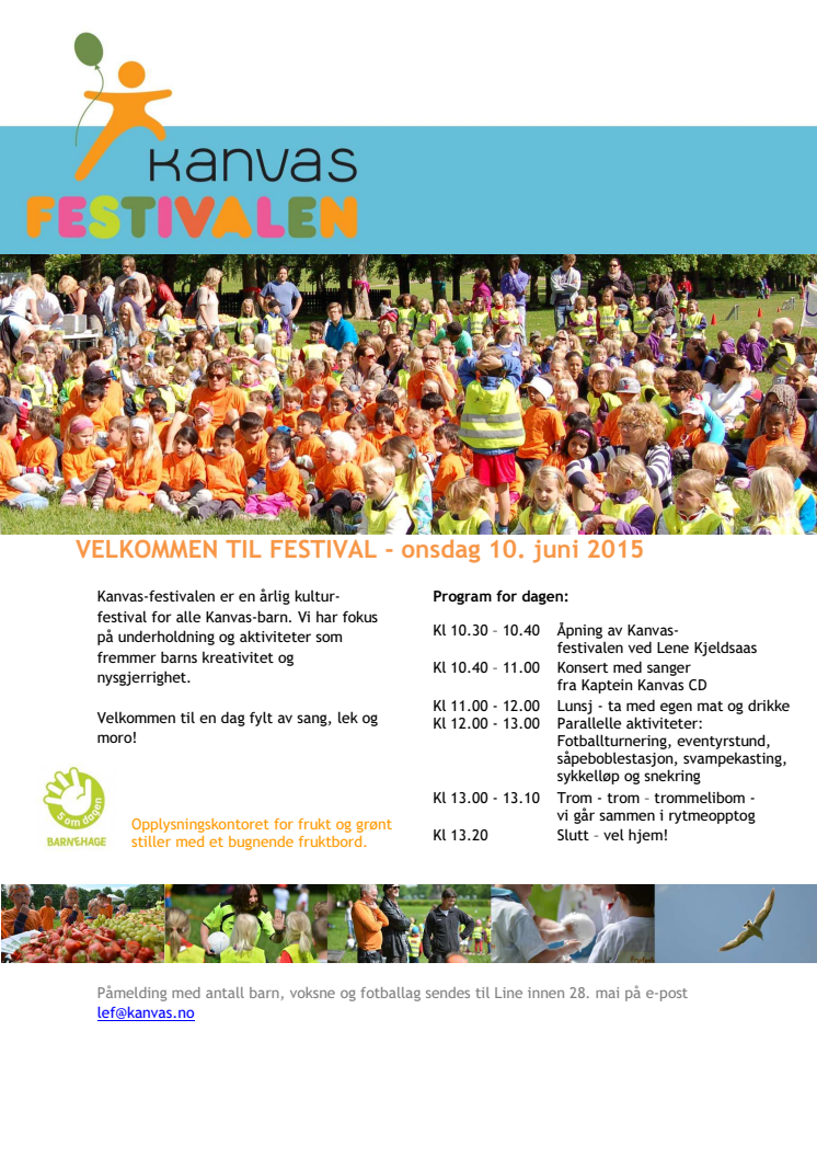 Program Kanvas-festival Frognerparken 10.06.2015