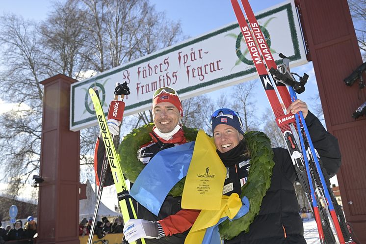 Andreas Nygaard och Astrid Öyre Slind vinner Vasaloppet 2022