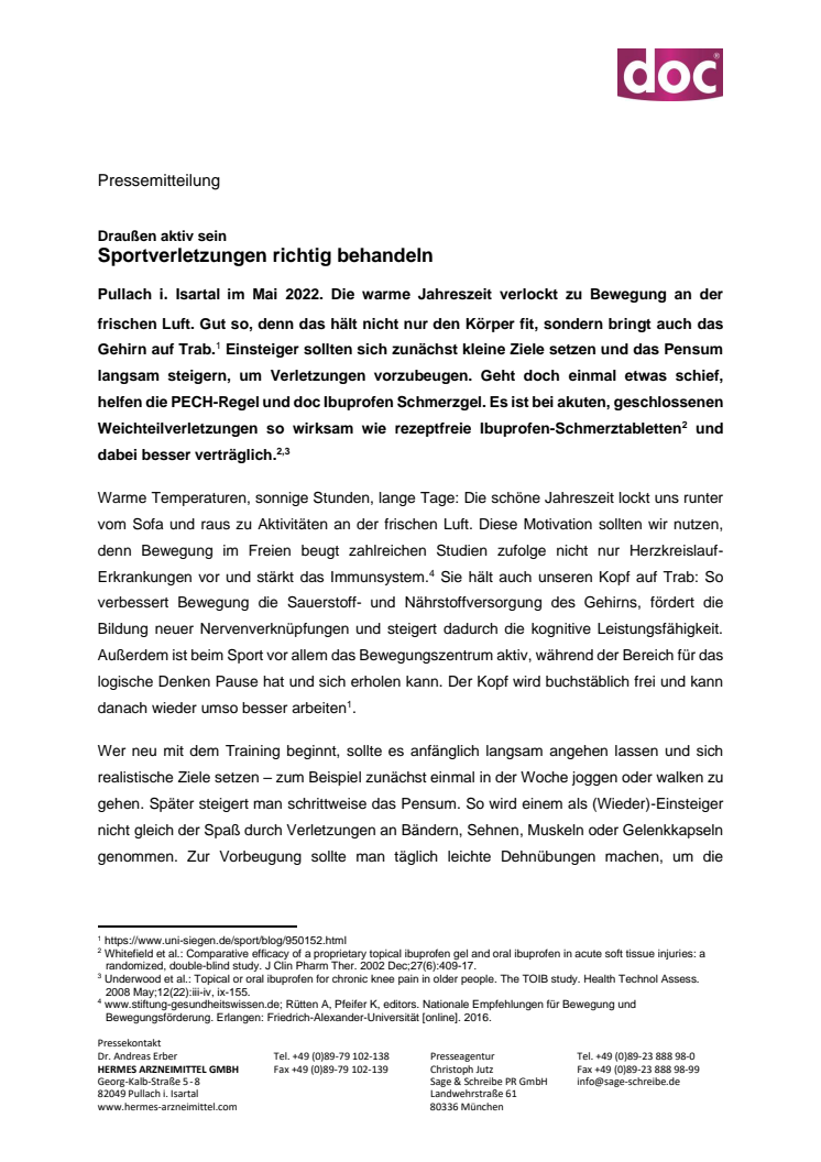 Pressemitteilung - doc Ibuprofen Schmerzgel - Sportverletzungen richtig behandeln.pdf