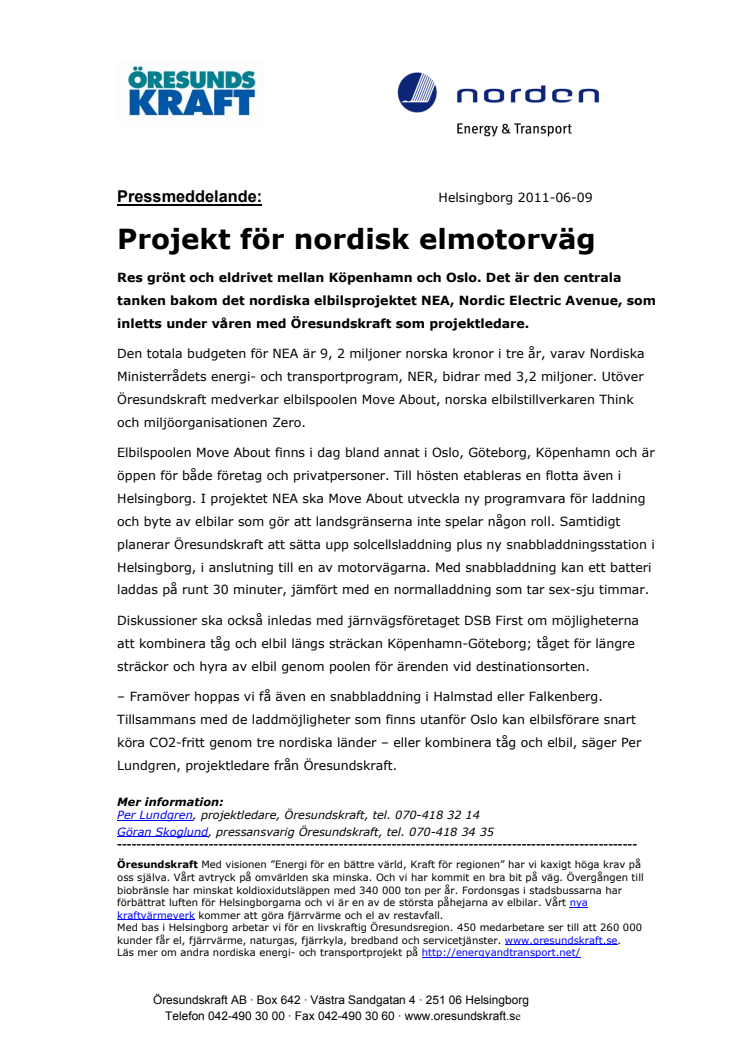 Projekt för nordisk elmotorväg