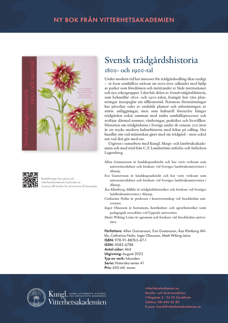 Bokinfo Svensk trädgårdshistoria. 1800- och 1900-tal