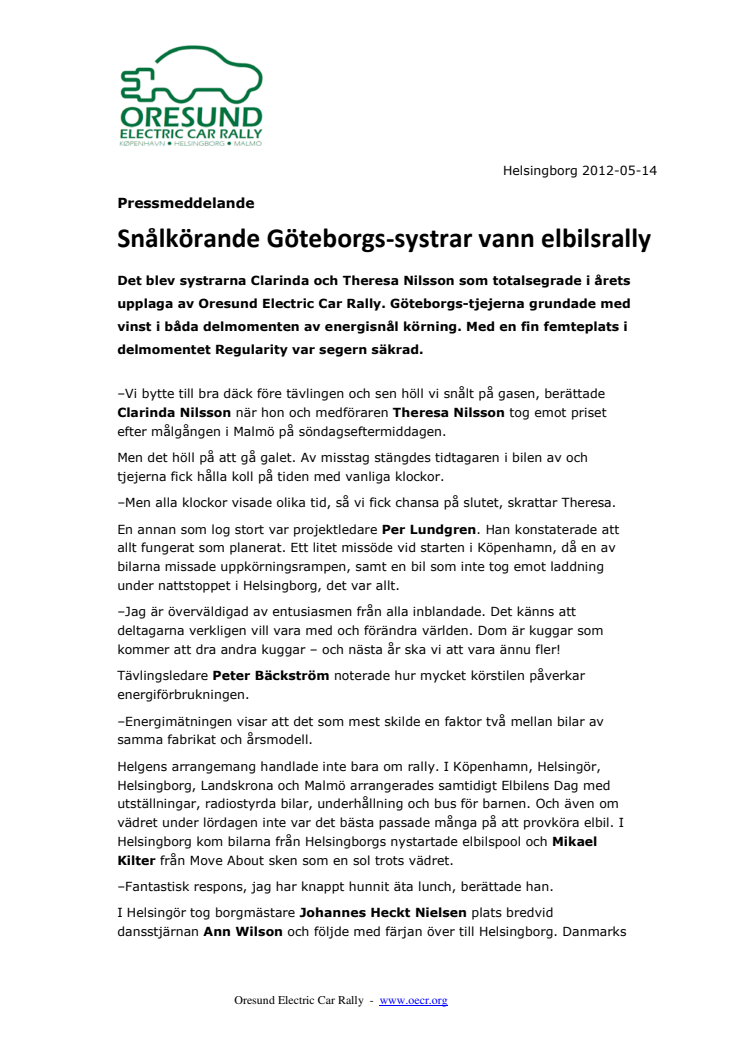 Snålkörande Göteborgs-systrar vann elbilsrally