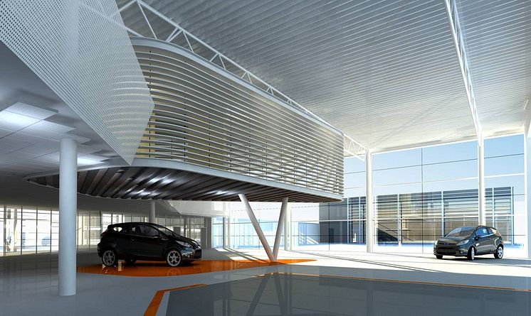 Interiörbild av Fords nya designcenter i Köln
