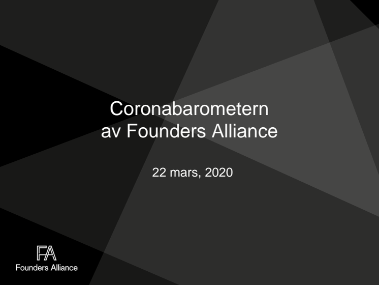 Coronabarometern av Founders Alliance 22 mars