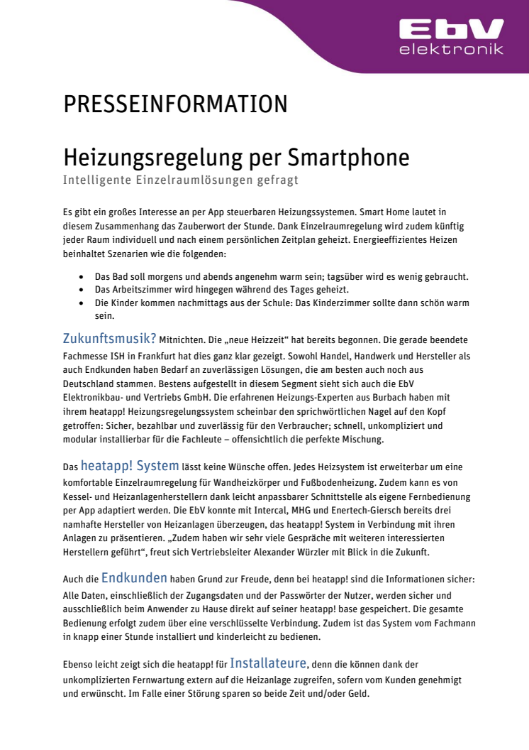 Heizungsregelung per Smartphone: Intelligente Einzelraumlösungen gefragt