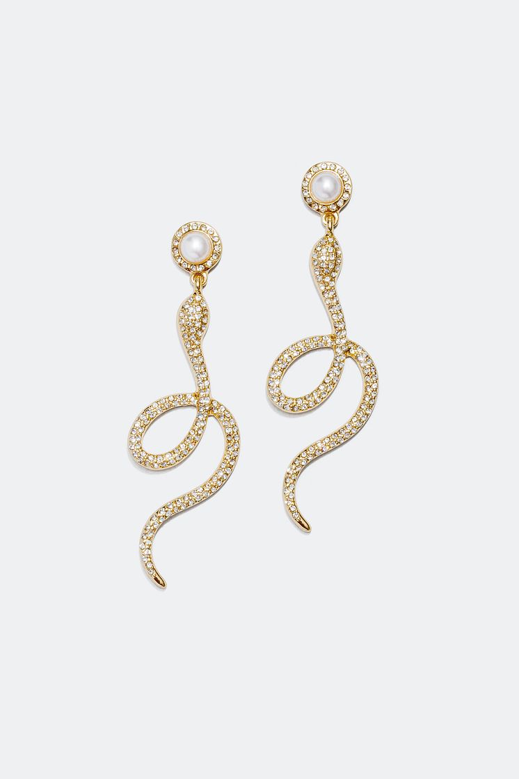 Snake Earrings with Rhinestones