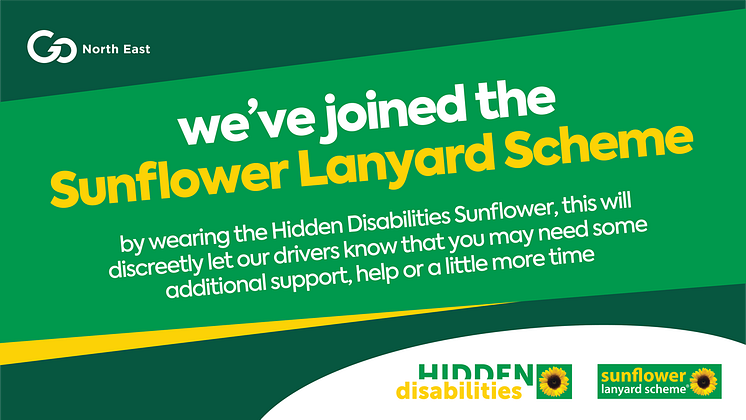 Go North East adopts the sunflower lanyard scheme to help customers with hidden disabilities