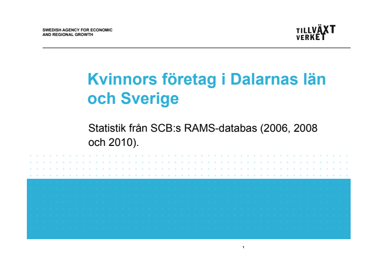 Antal företag som drivs av kvinnor respektive män i Dalarna 2006-2010