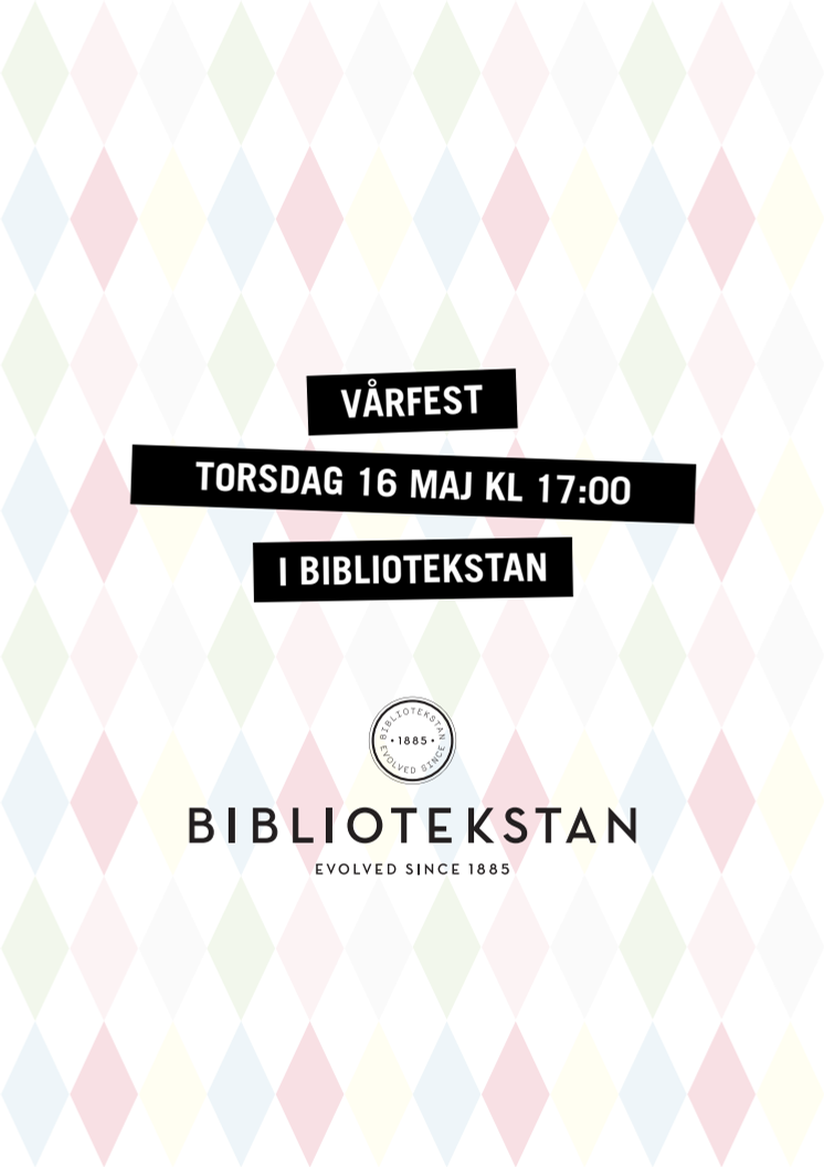 Programblad för Bibliotekstans vårfest torsdagen den 16 maj 2013 kl 17-20