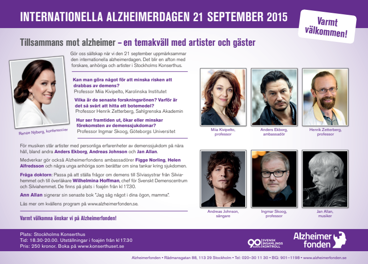 Pressinbjudan: Tillsammans mot alzheimer - artister och forskare i Konserthuset