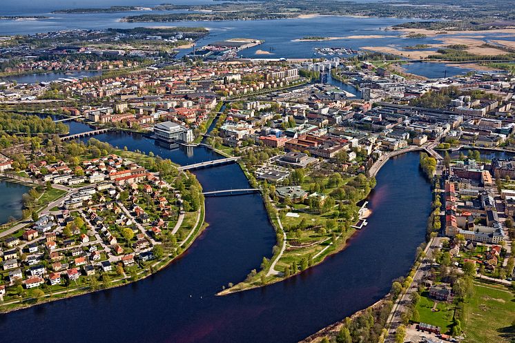 Flygfoto över Karlstad