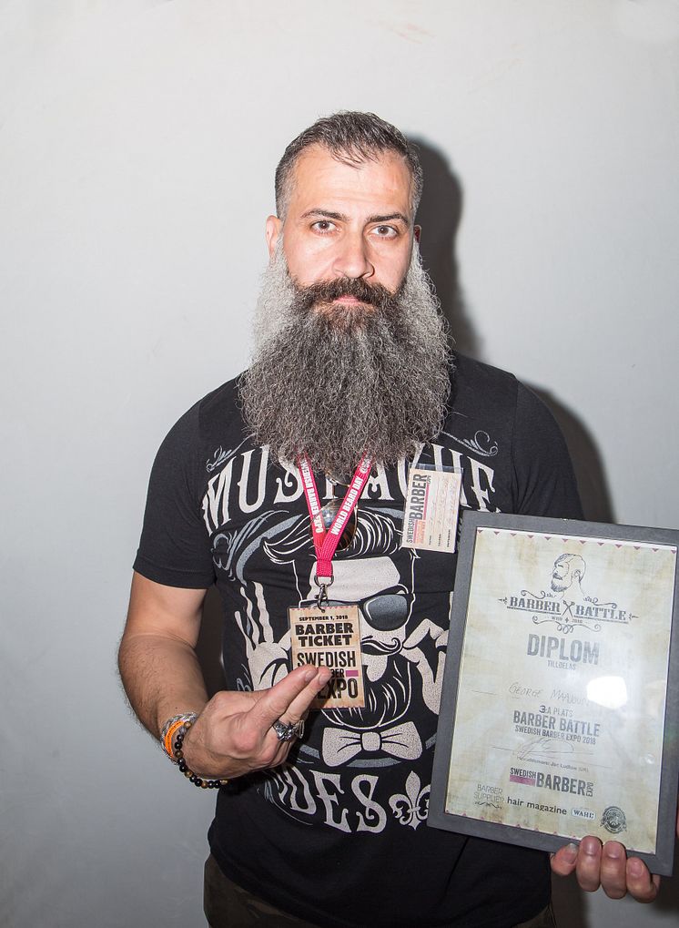 George Maajoun, finalist i Årets barberare 2018