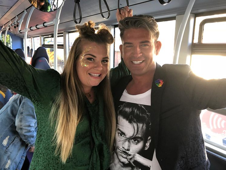 Guests were invited on-board the bus during Sunderland Pride.