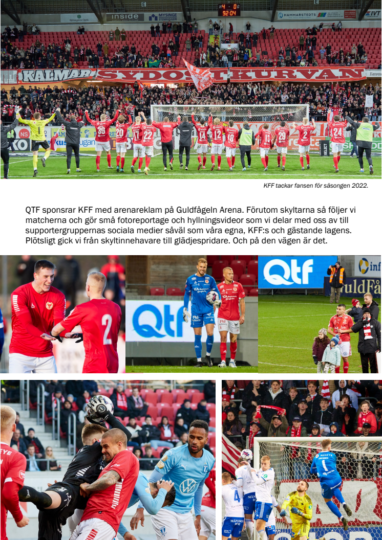 QTF sponsrar Kalmar FF med arenareklam