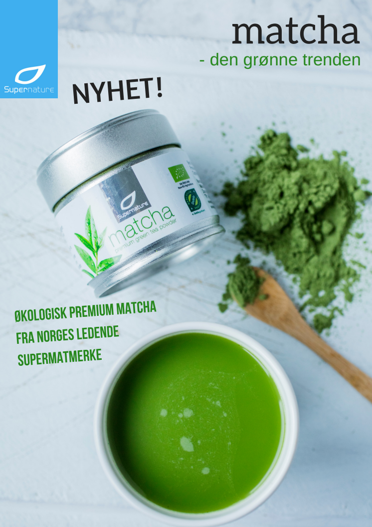 Supernature lanserer Matcha Premium green tea powder