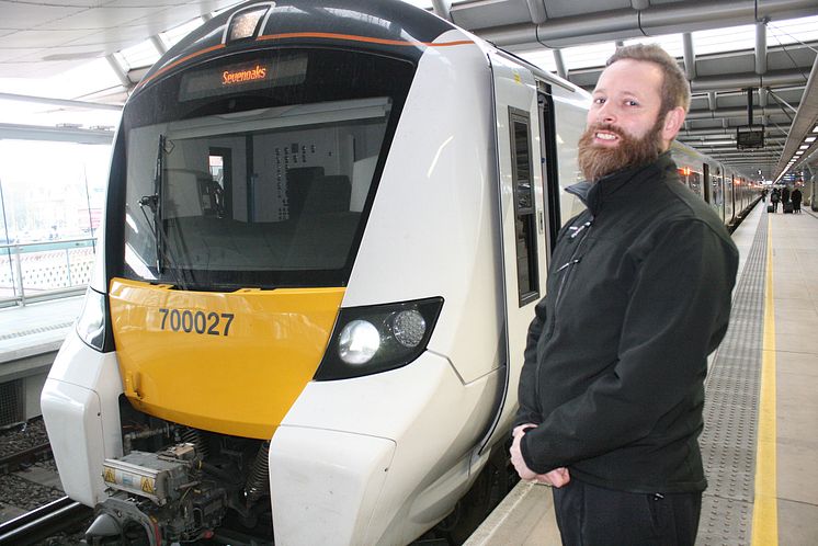 Newly-qualified Thameslink driver Paul Butler at Blackfriars