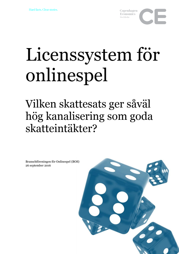Rapport: Licenssystem för onlinespel - Vilken skattesats ger såväl hög kanalisering som goda skatteintäkter?
