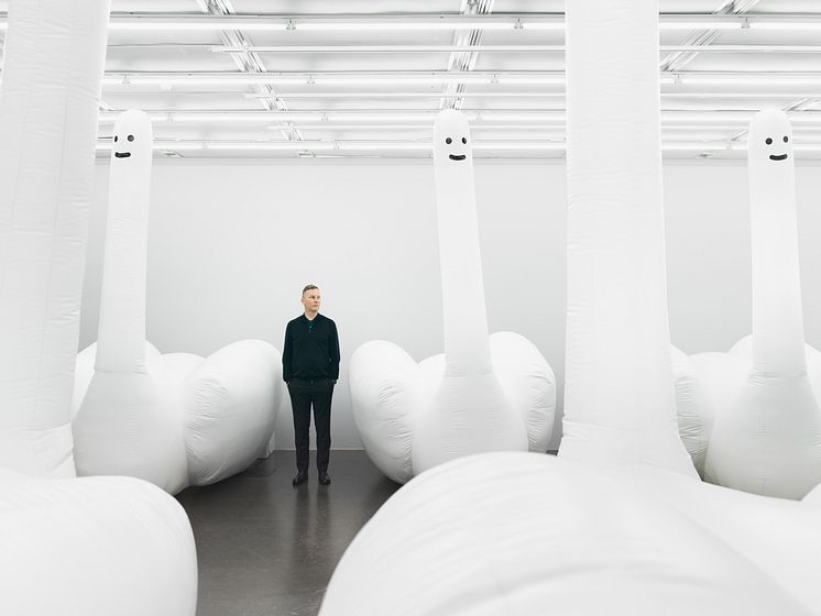 David Shrigley - Exhibition of giant inflatable swan-things 2