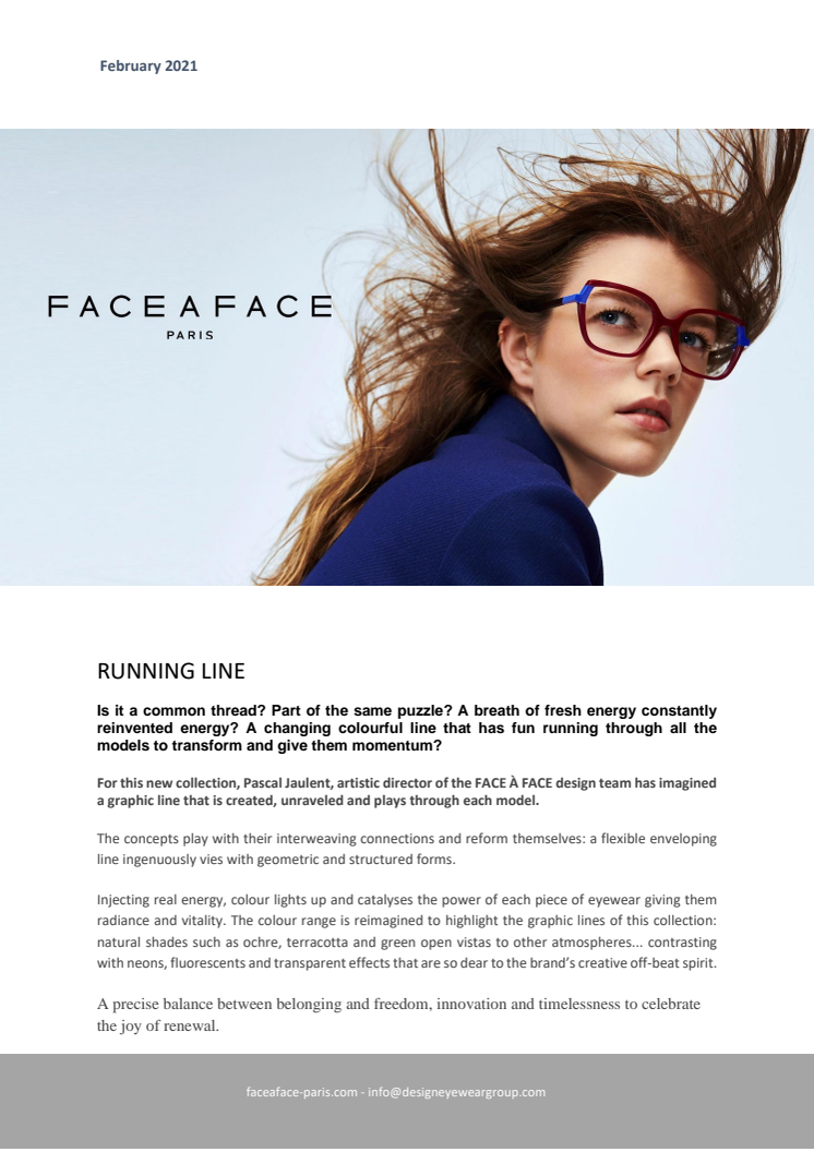RUNNING LINE - FACE A FACE SPRING 21 COLLECTION