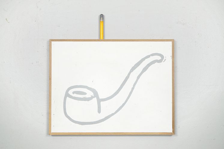 Johan-Soderstrom-3-Painting With Cigar, Spackel på ekpanel, 2021