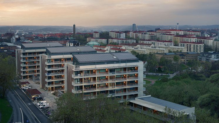 Brf Viva i Göteborg med solceller på taket