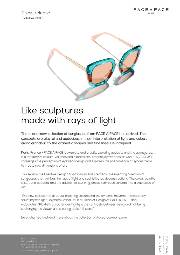 New sculpural sunglasses from Face A Face