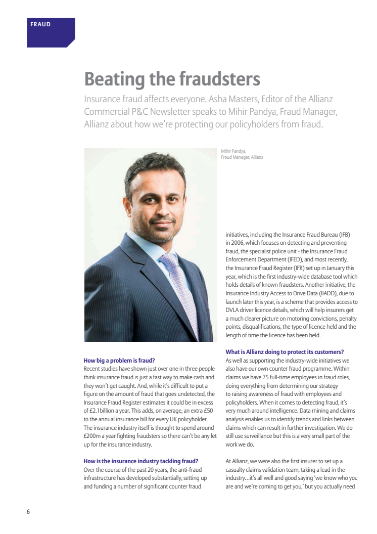 Property & Casualty Newsletter Part 2 Beating the Fraudsters