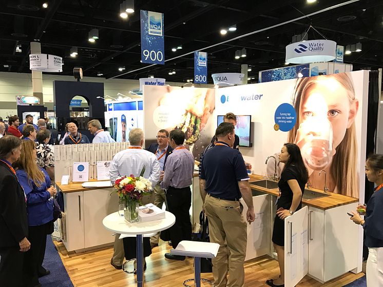 The Bluewater booth at the 2017 WQA Water Trade Show in Orlando attracted record numbers of visitors