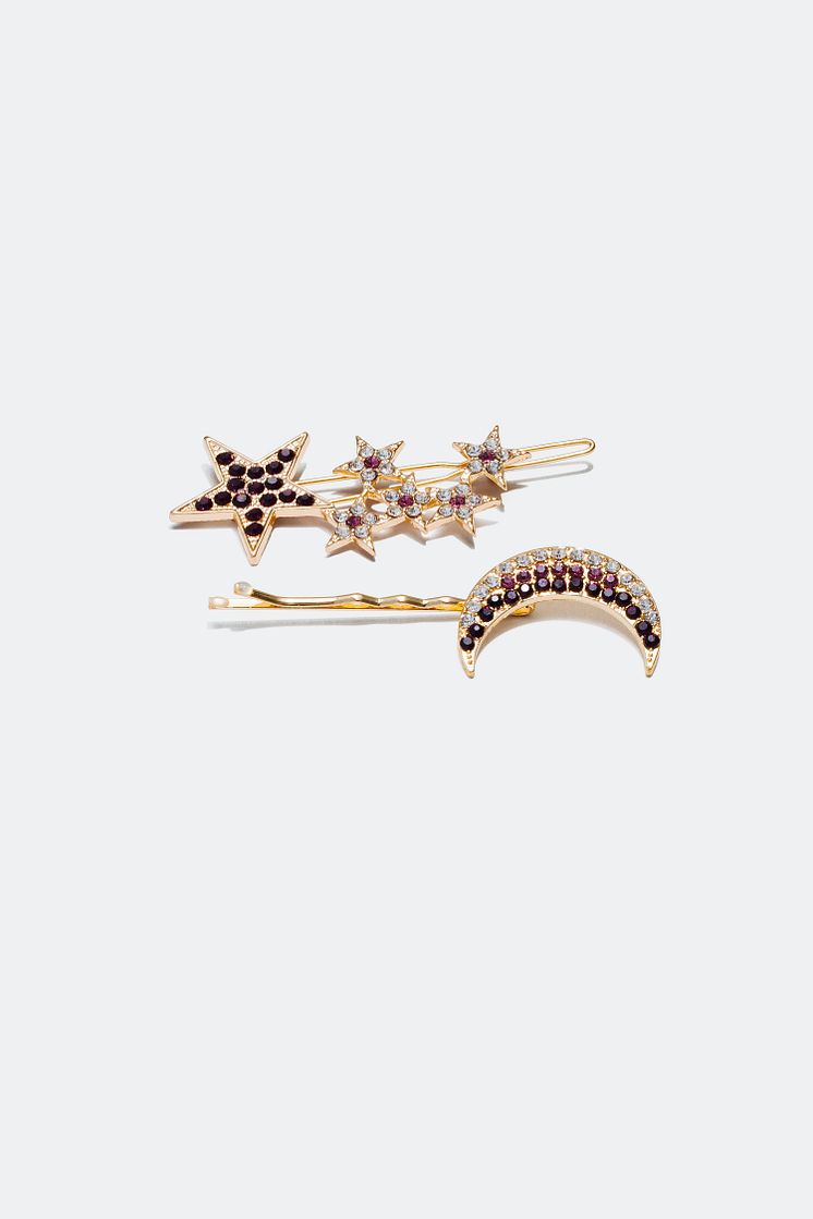 Hair Clips with Rhinestones 2-pack