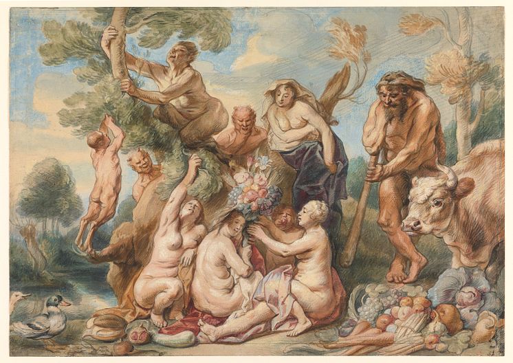 Jacob Jordaens "Achelous overvinnes av Hercules. Overflødighedshornets opprinnelse"