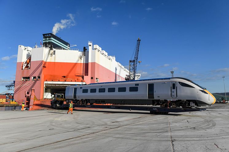 New Azuma trains arrive at UK port ahead of passenger services starting later in 2018