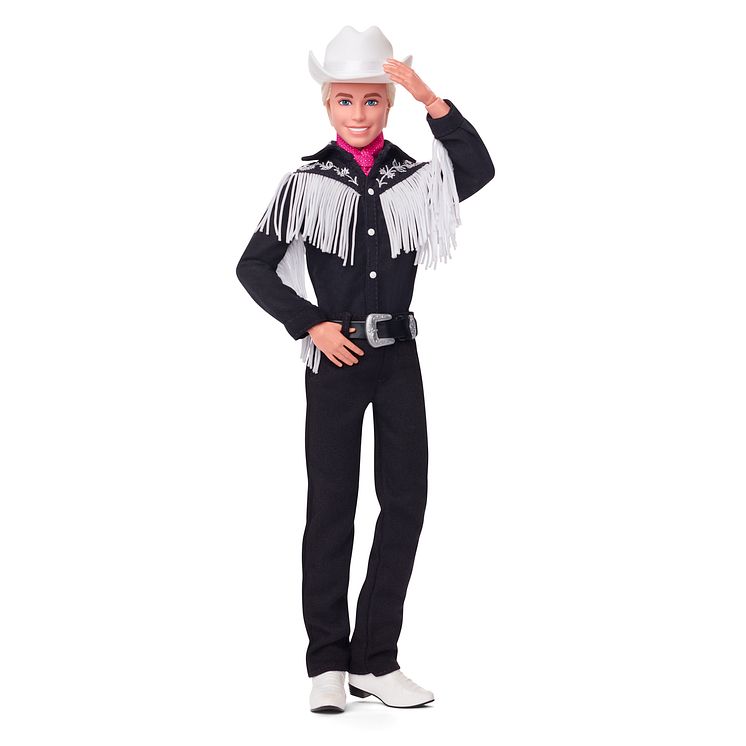 Barbie™ The Movie Ken® Doll Wearing Black and White Western Outfit (HRF30)