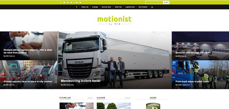 The online theme portal for transport and logistics by BPW