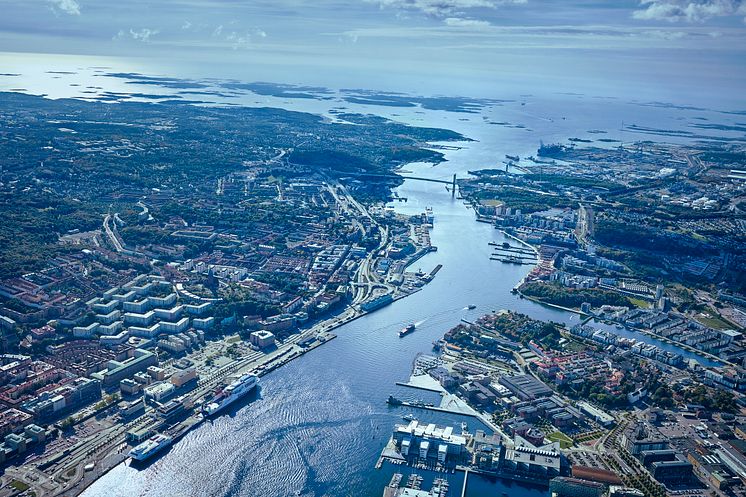 The Port of Gothenburg from above