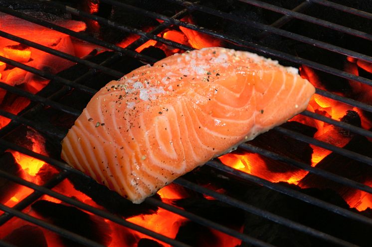 Norwegian salmon on the barbeque