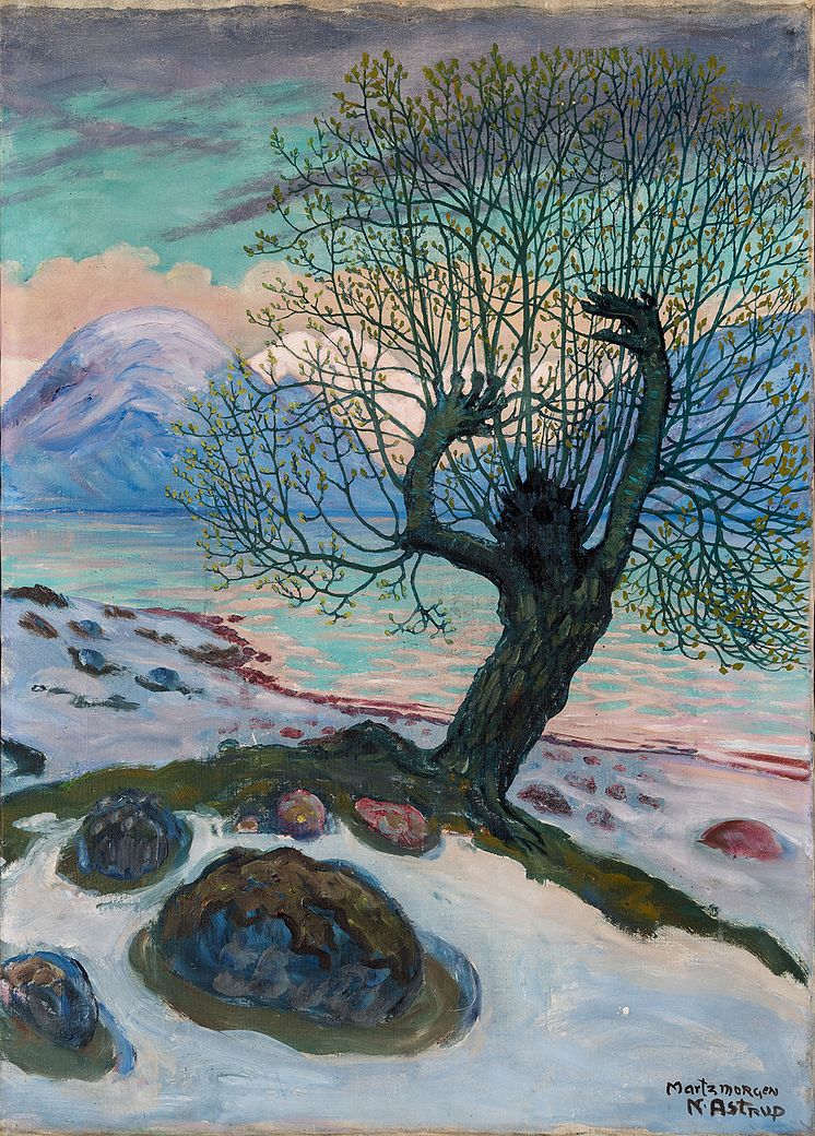 Nikolai Astrup: Marsmorgen / A Morning in March, olje på lerret, ca 1920
