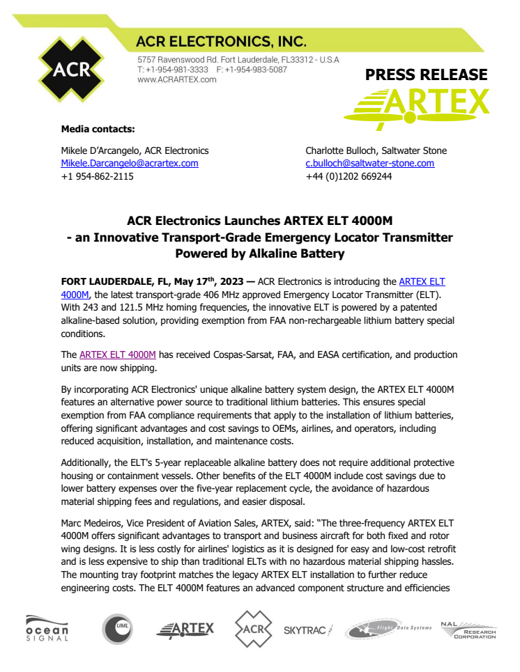 17 May 2023 - ACR Electronics Launches ARTEX ELT 4000M ELT.pdf