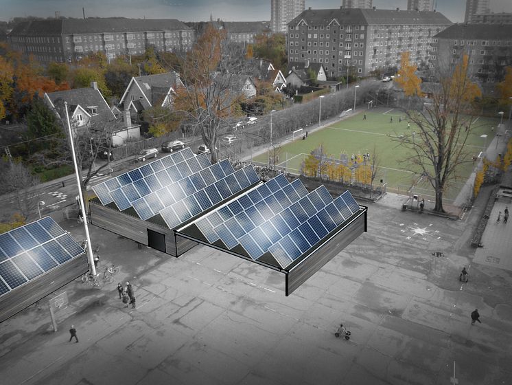 Solcelle-bygning på Søndermarksskolen på Frederiksberg