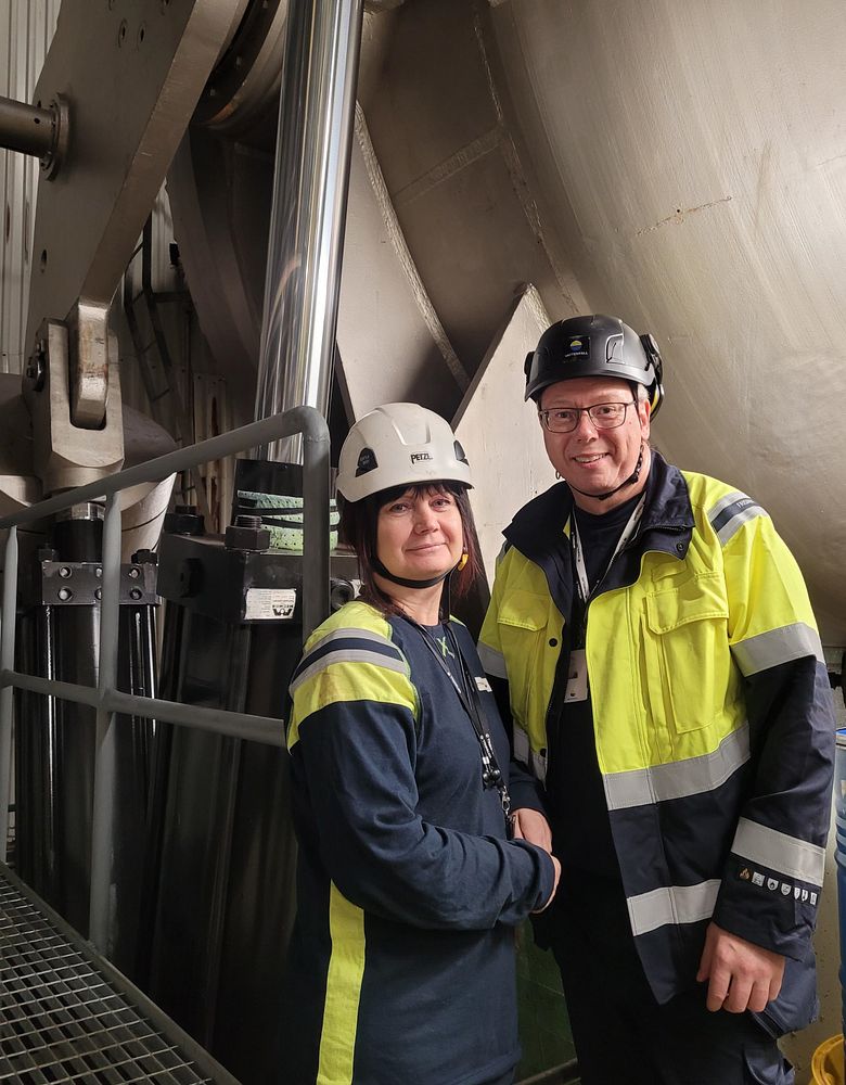 Åsa Granberg och Rickard Thulin i Vattenfalls underjordisk anläggning