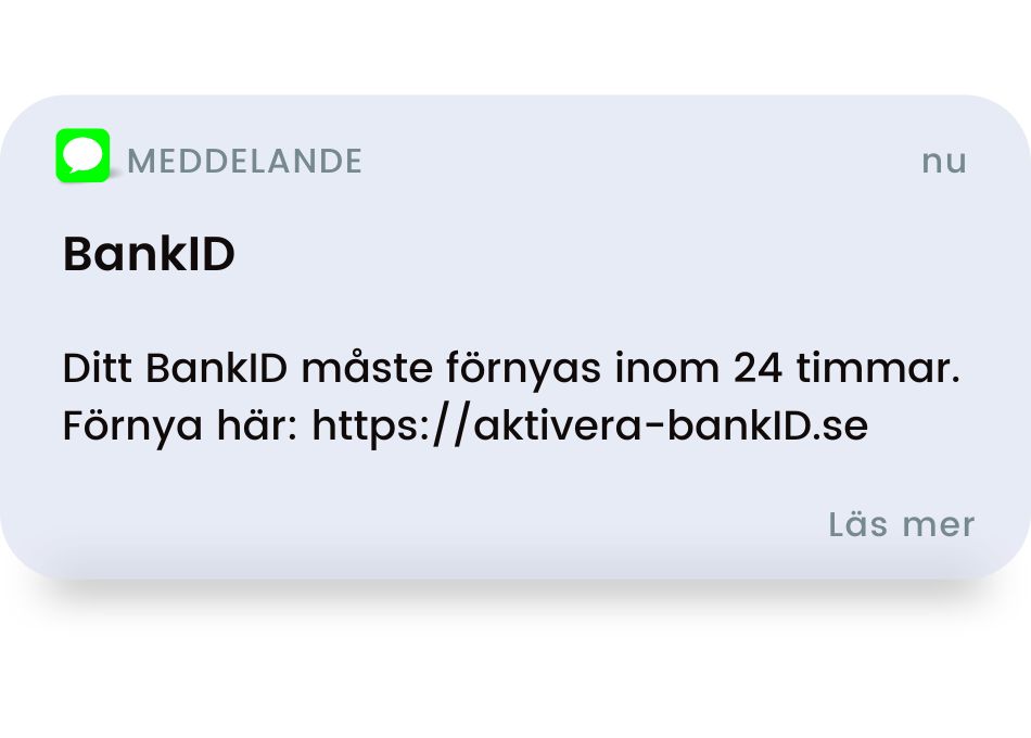 Smishing, bluff-SMS från BankID