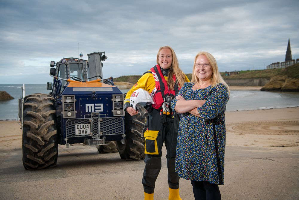 Anna and Kay Heslop at Cullercoats RNLI station